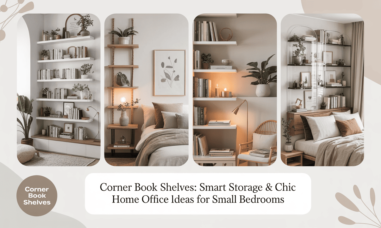 Corner Book Shelves: 20 + Smart Storage & Chic Home Office Ideas for Small Bedrooms