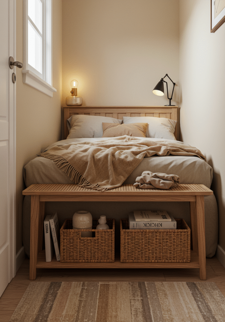 6 Tiny Bedroom Ideas When You Can’t Fit a Nightstand