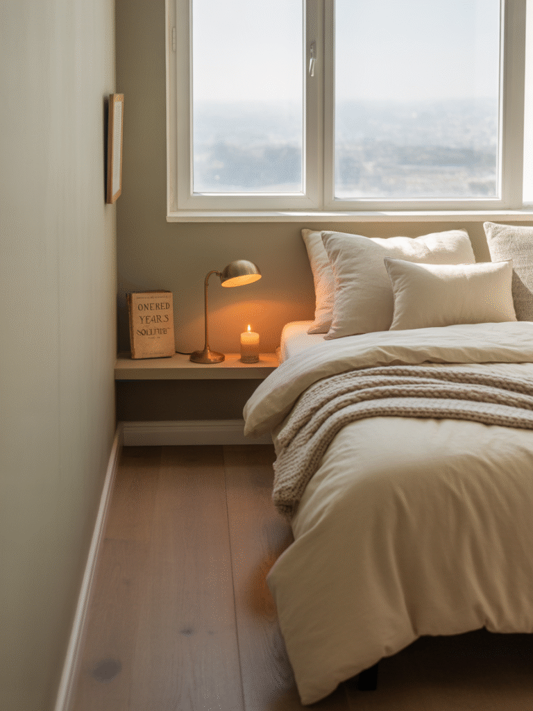 6 Tiny Bedroom Ideas When You Can’t Fit a Nightstand