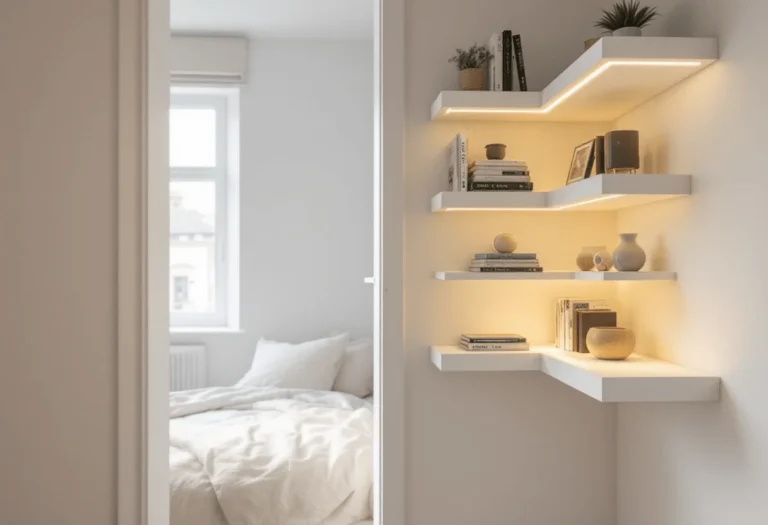 Glow Corners: Transform Your Tiny Bedroom With LED-Lit Corner Shelves 2025