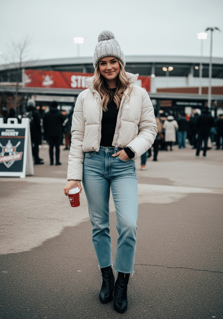 15 Hockey Game Outfits for Women That Are Cute, Cozy & Perfect for Game Day