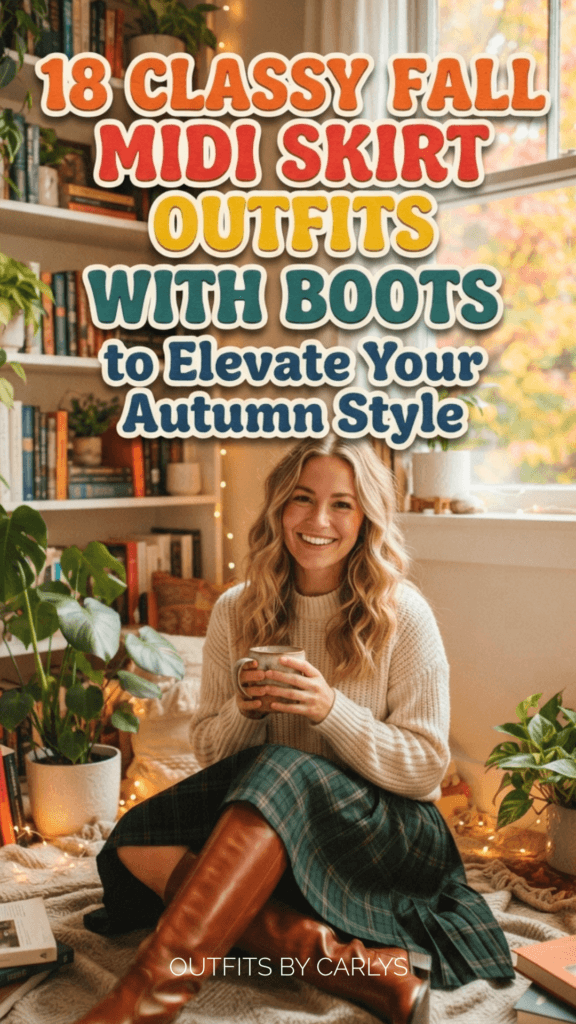 18 Classy Fall Midi Skirt Outfits with Boots to Elevate Your Autumn Style